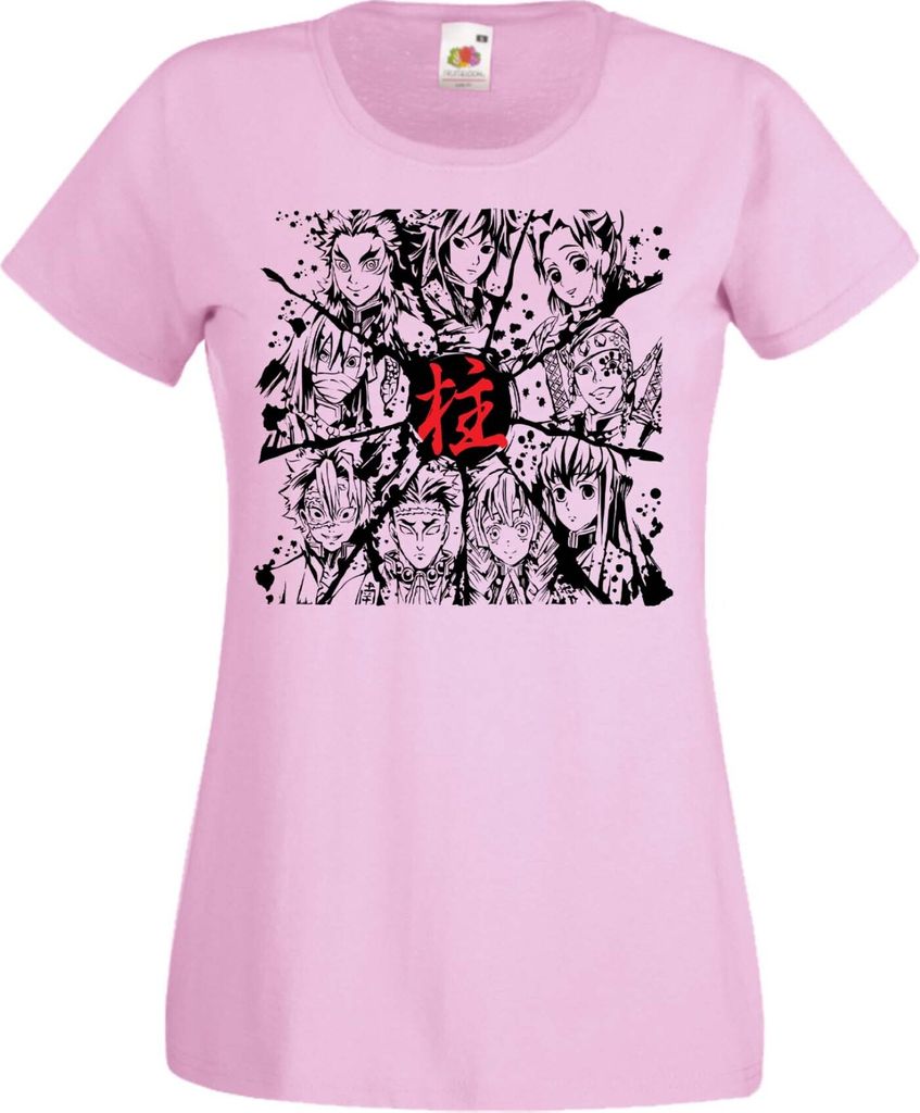 Damen T-Shirt Manga Anime Demon Anime Slayer Characters List, Lady XL / Hellrosa