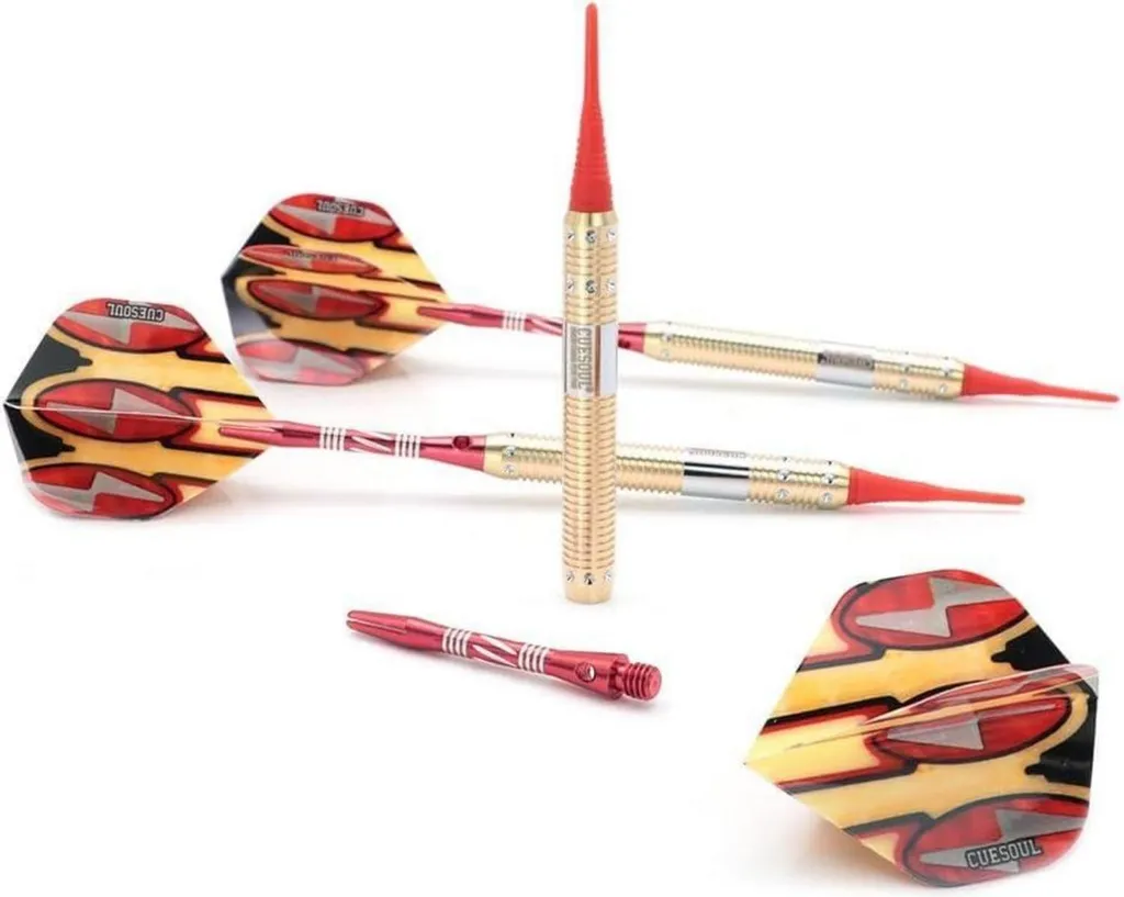 Jeu de Fléchettes Soft Tip 16g CUESOUL avec Boîtier et Accessoires de Tir