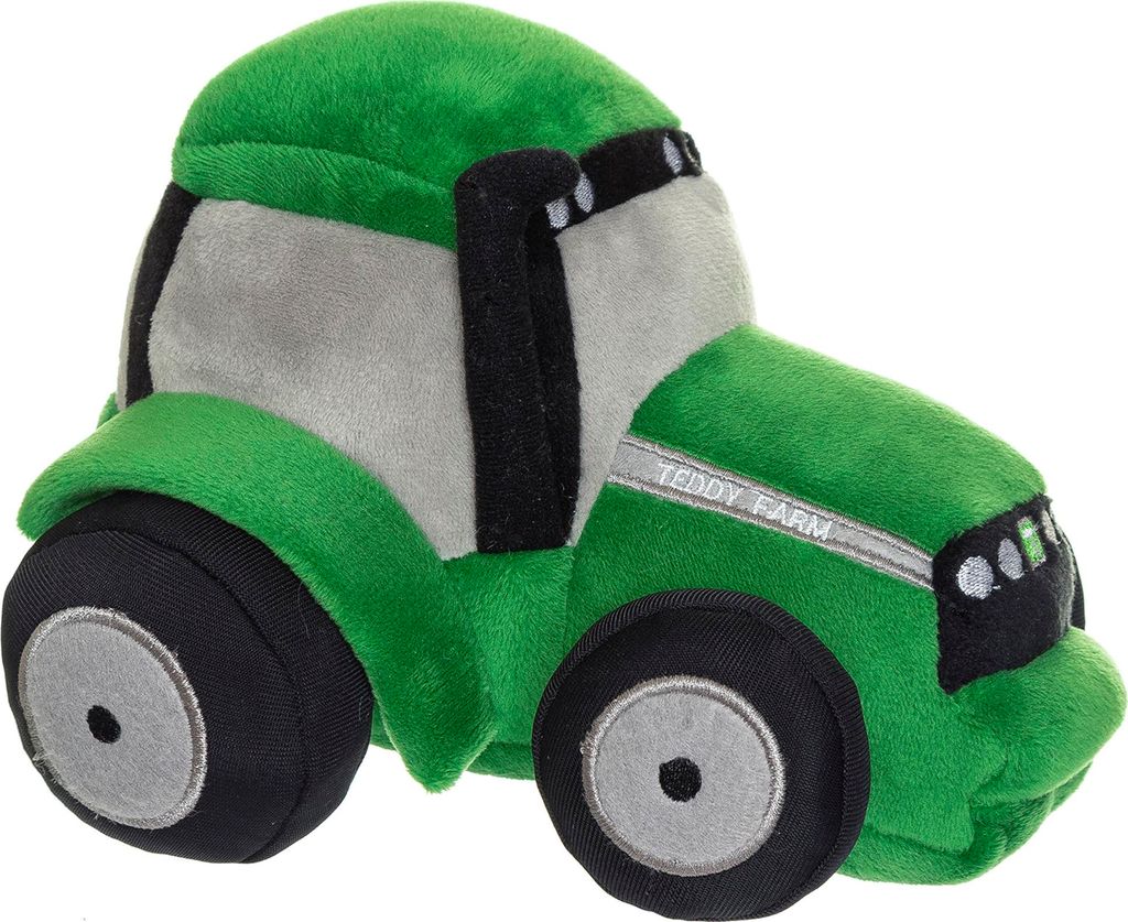Tracteur de ferme en peluche Teddy, matériau recyclé, 18 cm Image du produit 