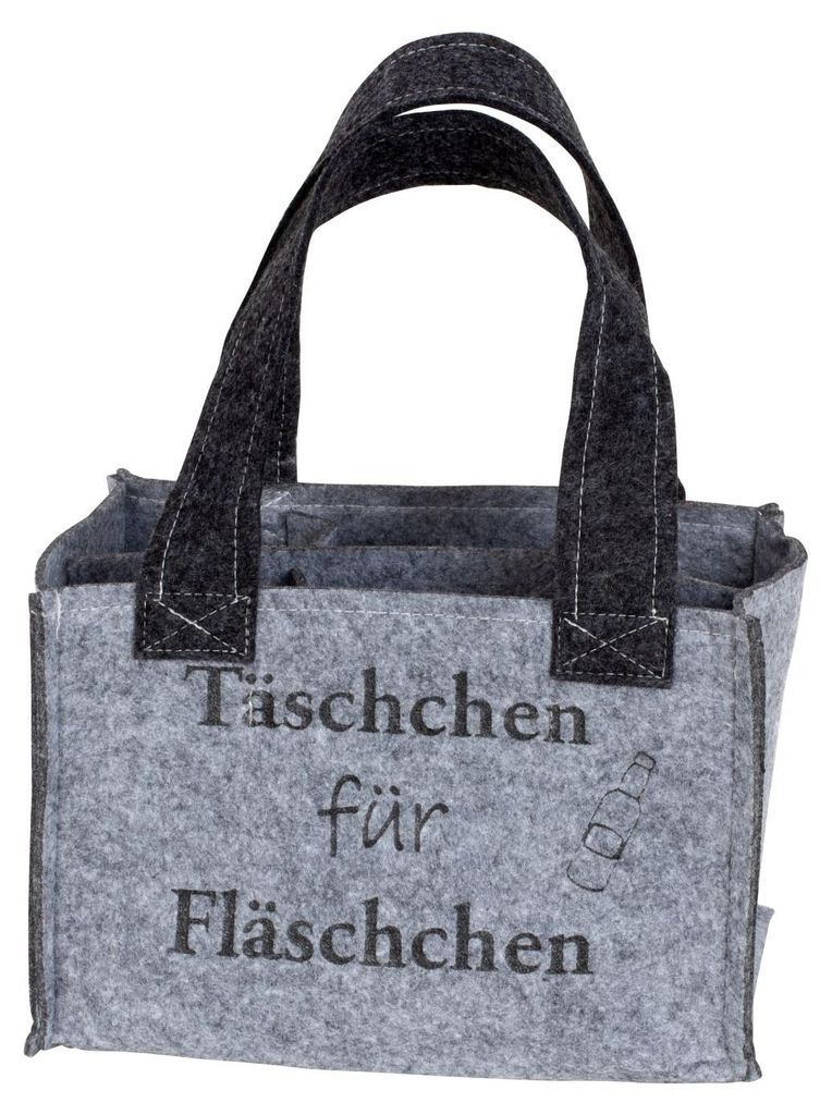4137 Filz Tasche für 6 Flaschen grau