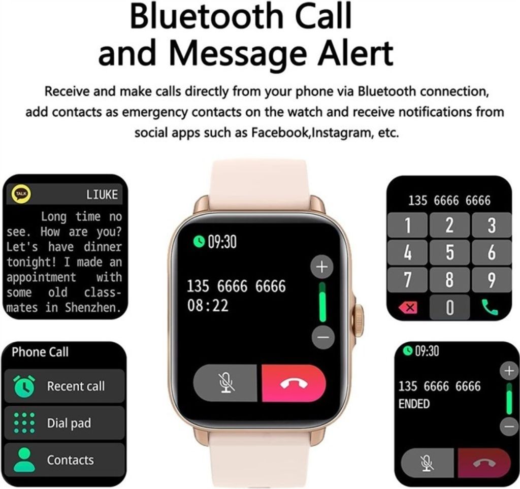Smartwatch mit Telefonfunktion, Fitness Tracker Uhr, 1.7" Produktbild 7