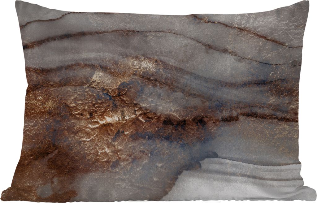 MuchoWow Outdoor Kissen - Sturm - Gold - Abstrakt - 60x40 cm - Wetterfest - Lounge Kissen - Zierkissen - Kissen für Innenräume