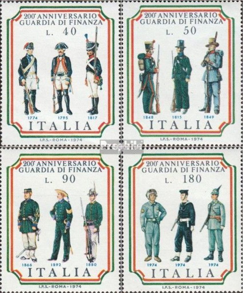 Briefmarken Italien 1974 Mi 1447-1450 (kompl.Ausg.) postfrisch Finanzpolizei