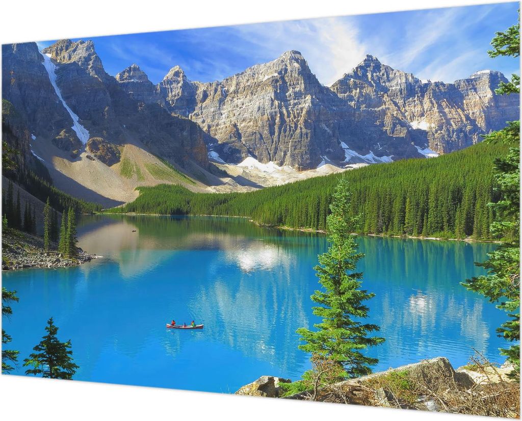 Wandtapete - Dekorative Tapete für Wohnzimmer - Tapetenfolie für Wanddekoration - 152x104 cm - Bergsee
