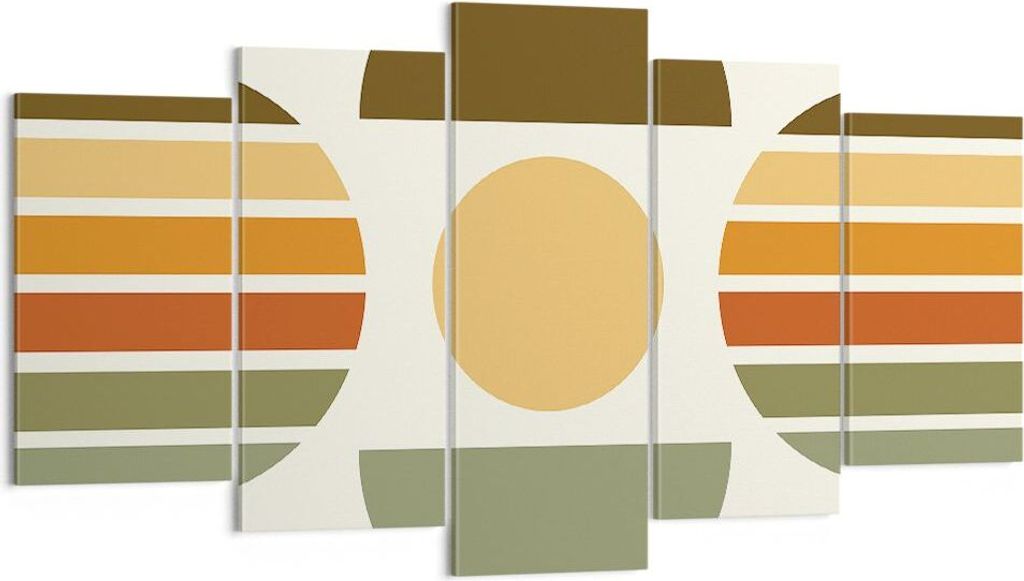 Bild auf Leinwand - Leinwandbild - 5 Teile - Modern gemustert minimalistisch - 160x85cm - Wand Bild - Wanddeko - Wandbilder - Leinwanddruck - Bilde...