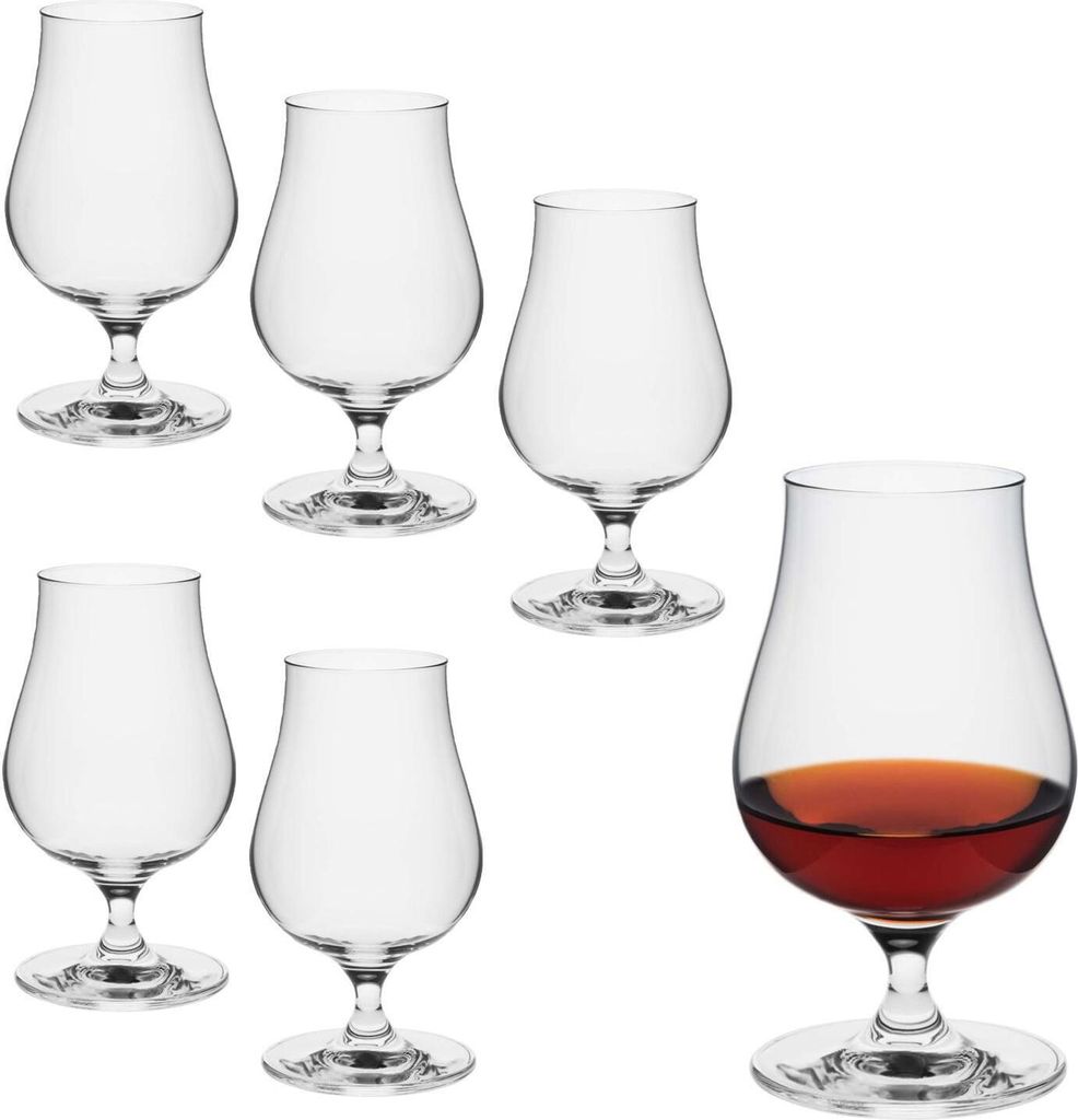 Rona Single Malt Whisky Gläser 6er Set/ Nosing Glas mit 200 ml Fassungsvermögen/edle Whisky Gläser aus hochwertigem Kristallglas, Spülmaschinen...