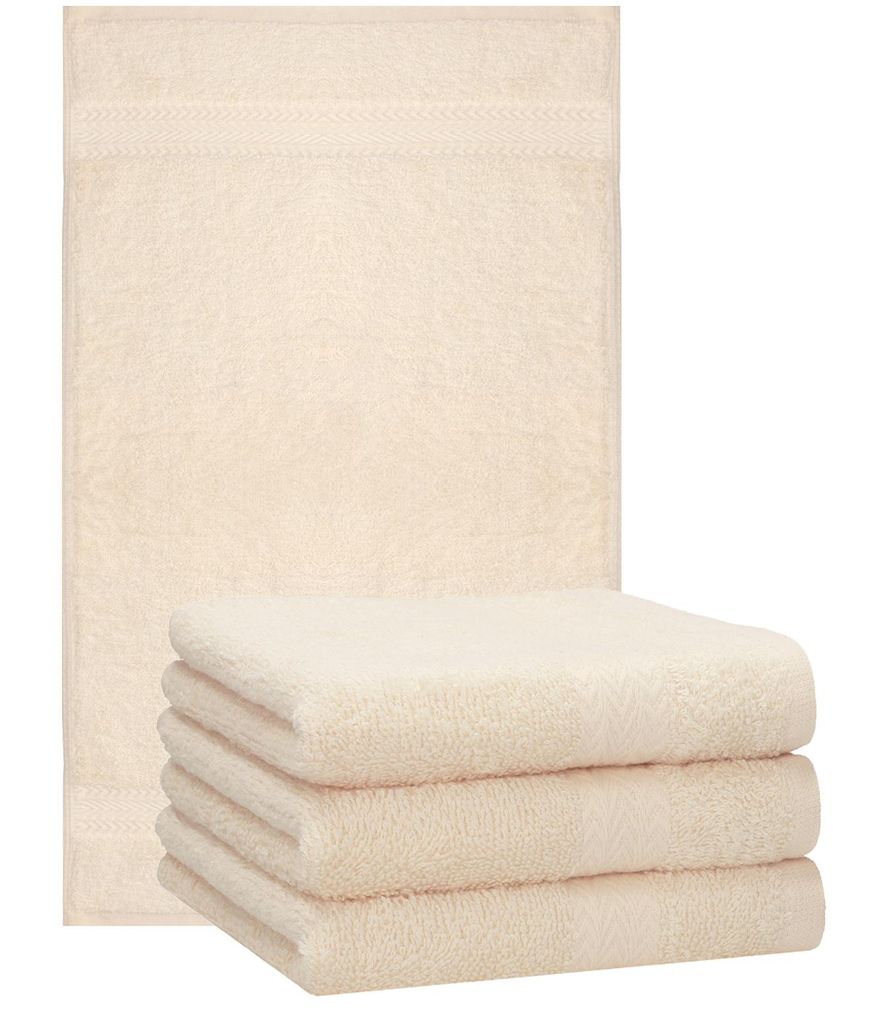 Betz 4 Stück Handtücher 50x100 cm PREMIUM 100% Baumwolle Farbe: beige