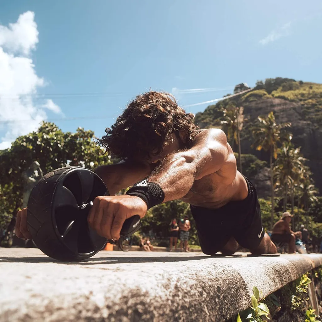 PULLUP & DIP Ab Roller avec poignées ergonomiques et tapis de genoux - 6
