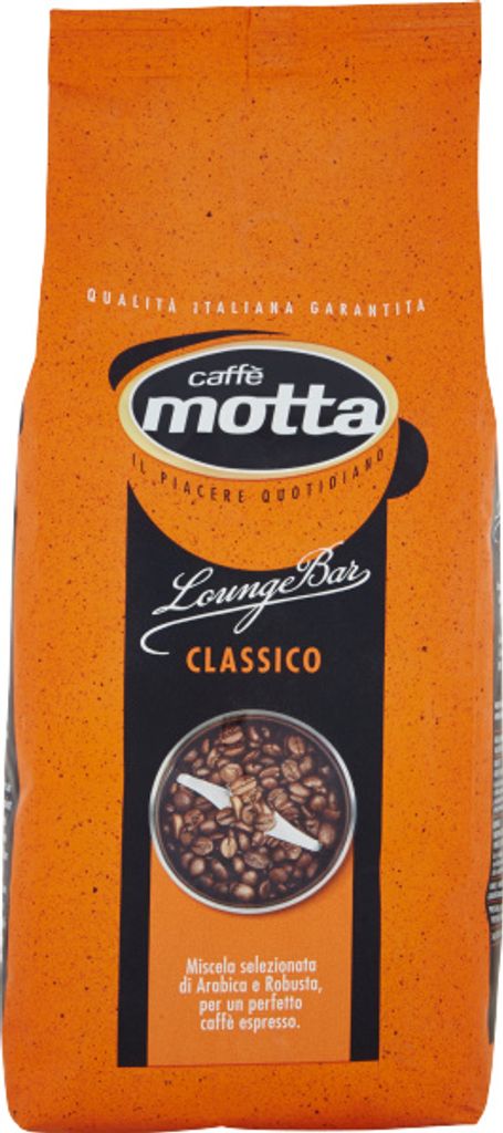 A bag of Caffe Motta Classico Lounge Bar coffee beans.