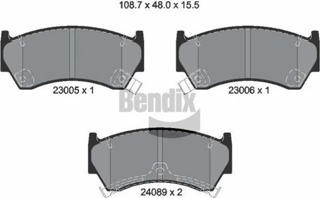 Plaquettes de frein BENDIX BPD1903 - OE 1V353328ZA pour Nissan Almera