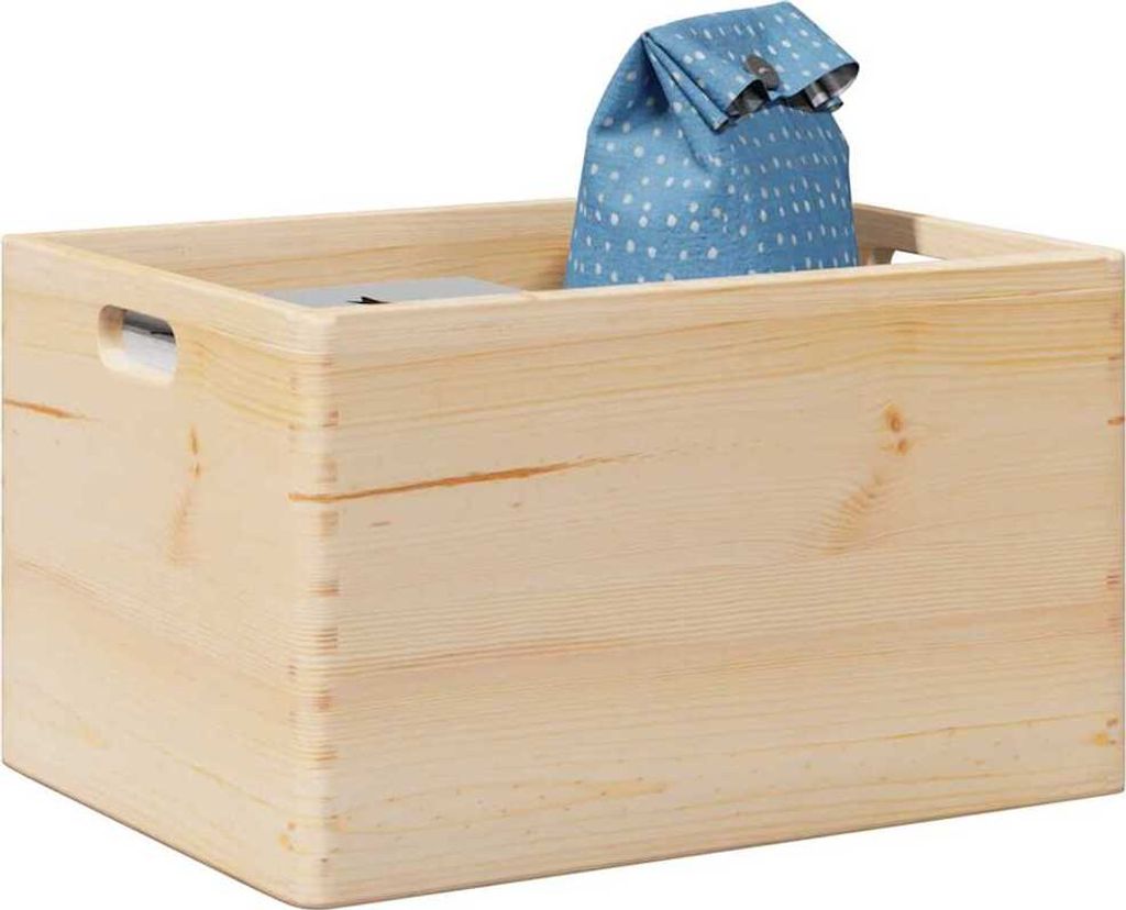 HOMMIE Holzkiste mit Griffen 40x30x23cm Massivholz Kiefer Promotion569584 - Aufbewahrungsboxen