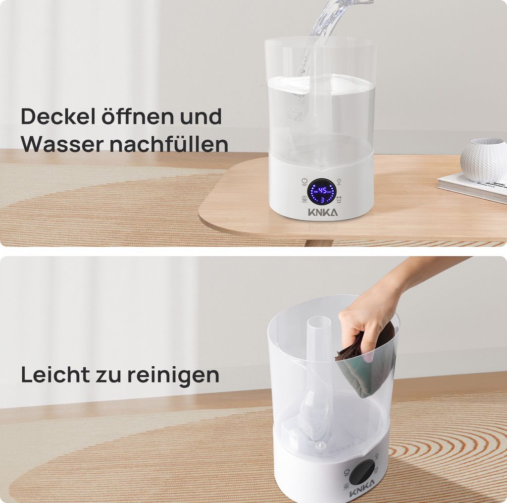 KNKA Luftbefeuchter Schlafzimmer, 4L Top-Fill Humidifier Produktbild 6