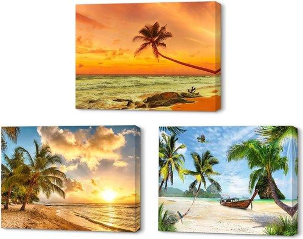 Golf-Canvas-Art-3-teilig-40x30-cm-Moderner-Wandsticker