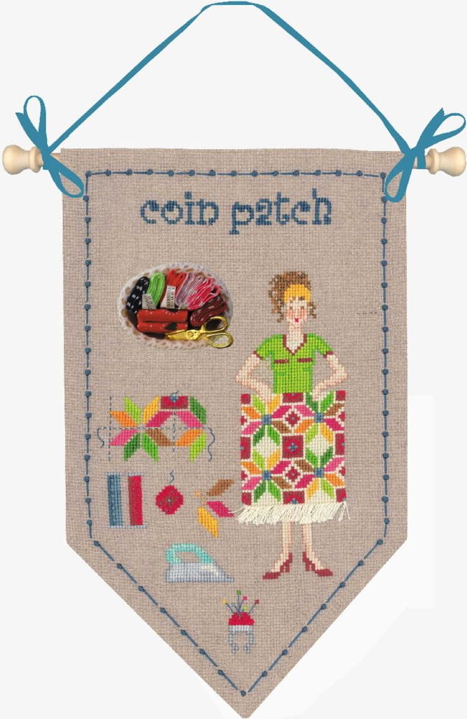 Le Bonheur des Dames Kreuzstich Set "Eckpatch", Zählmuster, 14x24cm