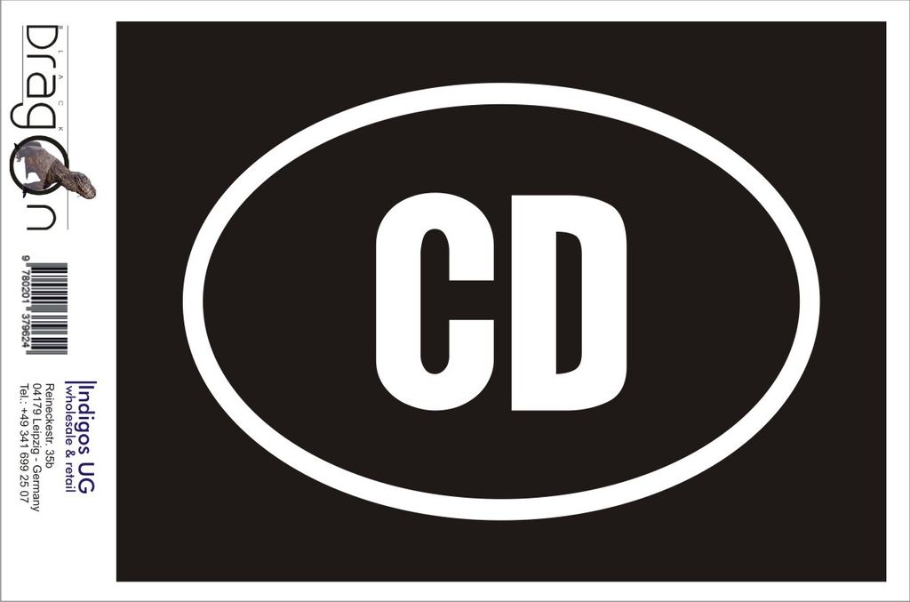 Aufkleber / Autoaufkleber - JDM / Die cut / Auto / OEM - Kongo CD - 160X110 mm gold - Heckscheibe / Heckscheibenaufkleber