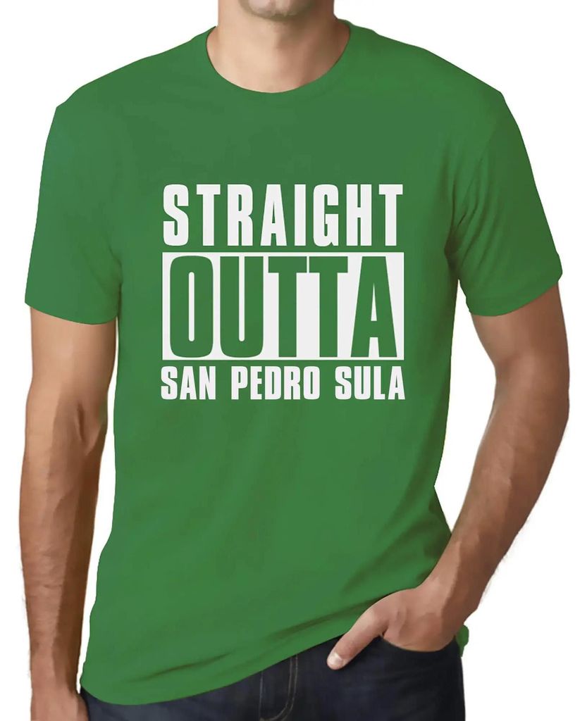 Herren Grafik T-Shirt Straight Outta San Pedro Sula Öko-Verantwortlich Vintage Jahrgang Kurzarm Lustige Druck Geburtstag Geschenk Mann