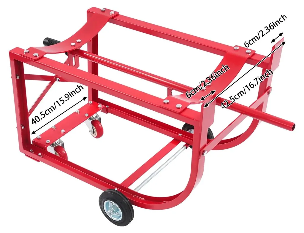 Support pour tambour rouge 272 kg charge lourde, modèle sur pied PRO
