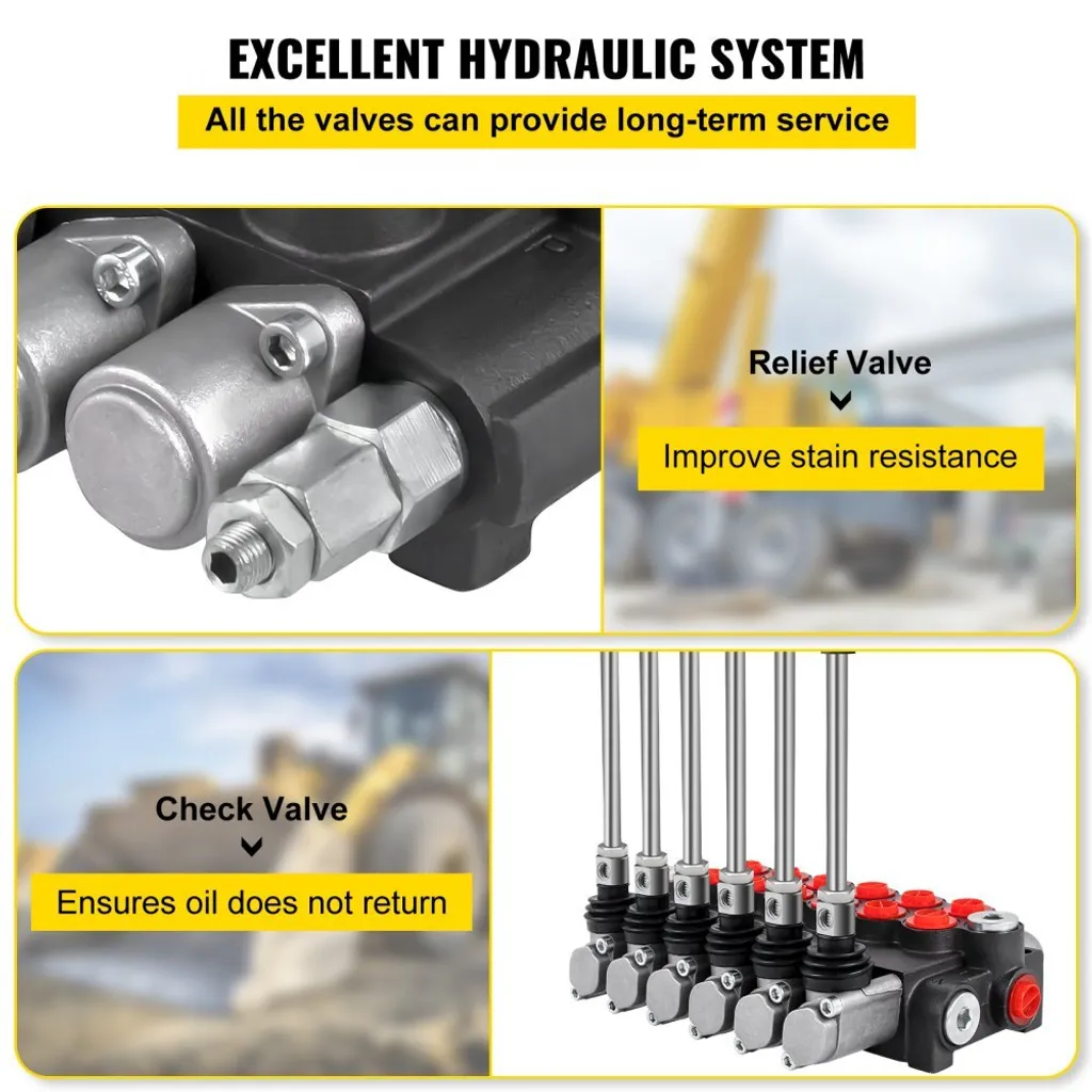 Distributeur hydraulique robuste 6 bobines 40L min à commande souple - 5