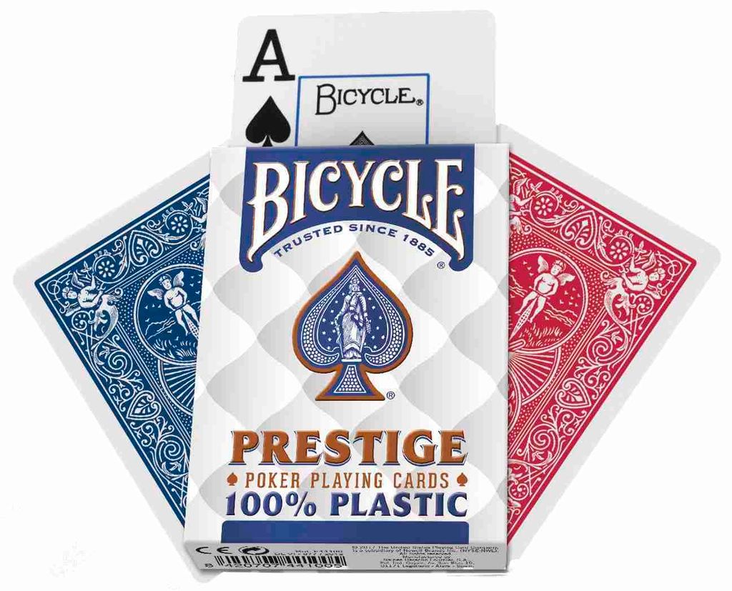 Bicycle Pokerkarten - Prestige 100% Plastik Spielkarten rot