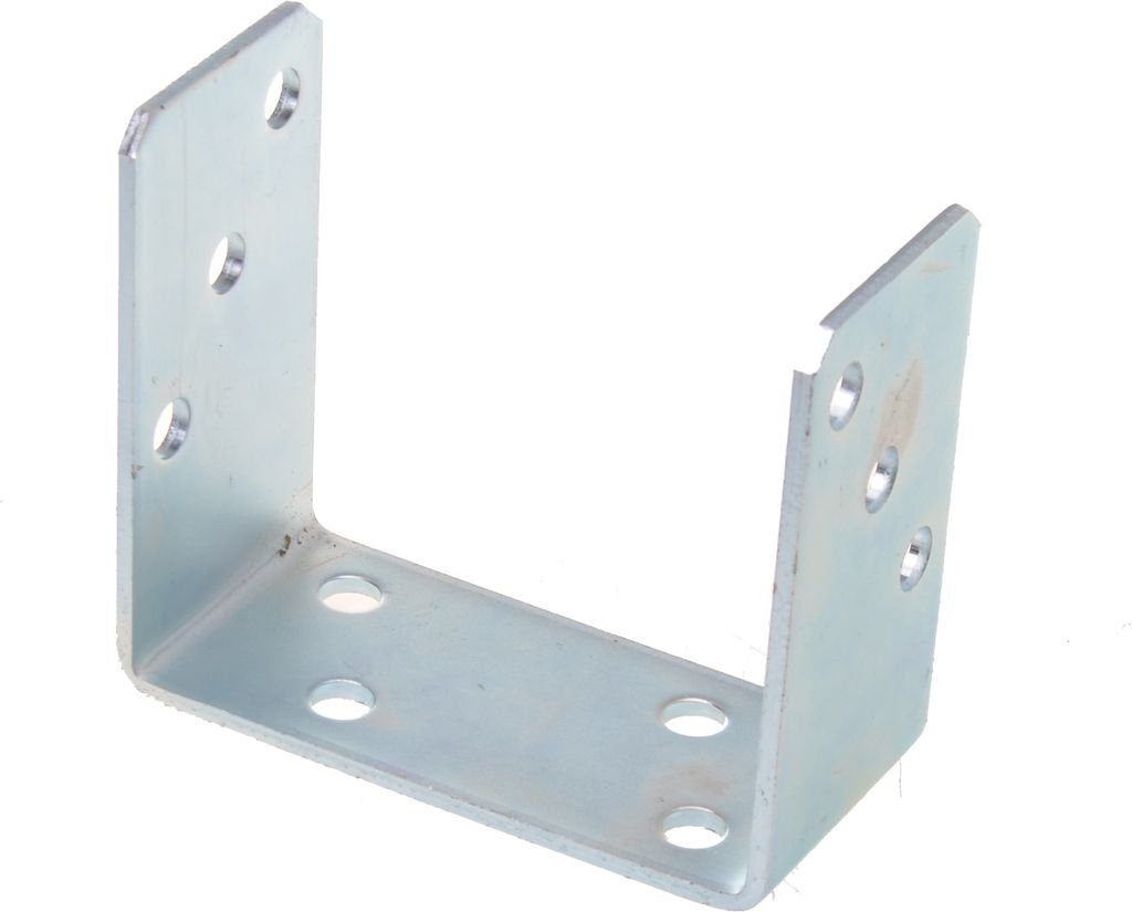 A U-shaped metal bracket with pre-drilled holes, shown against a white background.