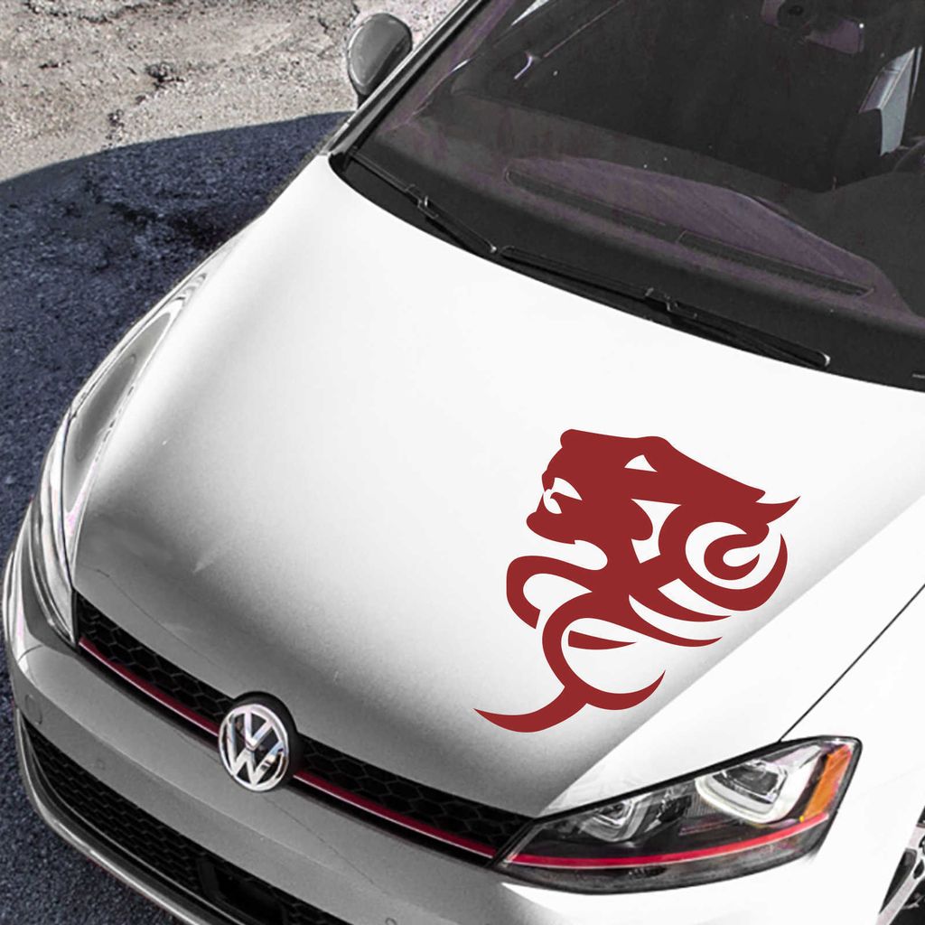 Aufkleber - Autoaufkleber "TigerTribal" 80cm x 56cm dunkelrot - Tuning Carystyling Heckscheibe Auto