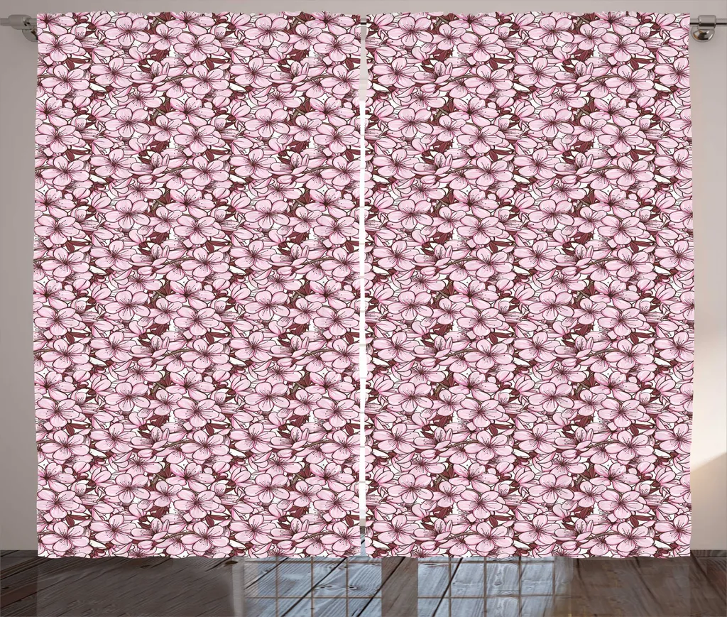 Tenda Rustica Fiori di Mandorlo ABAKUHAUS 280x175 cm Rosa Pallido