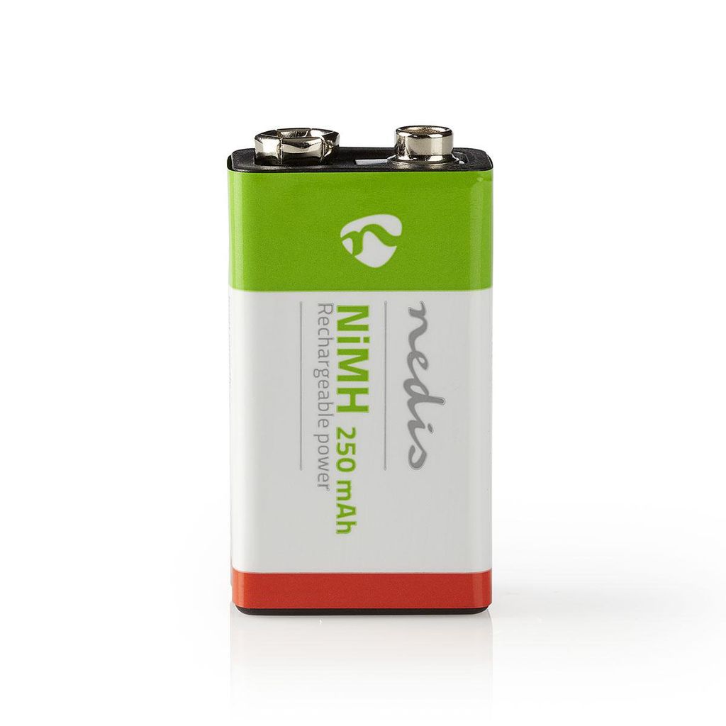 Nedis Wiederaufladbarer Ni-MH-Batterie E-Block - 8.4 V DC - 250 mAh - vorgeladen - 1 Packung - 6LR61