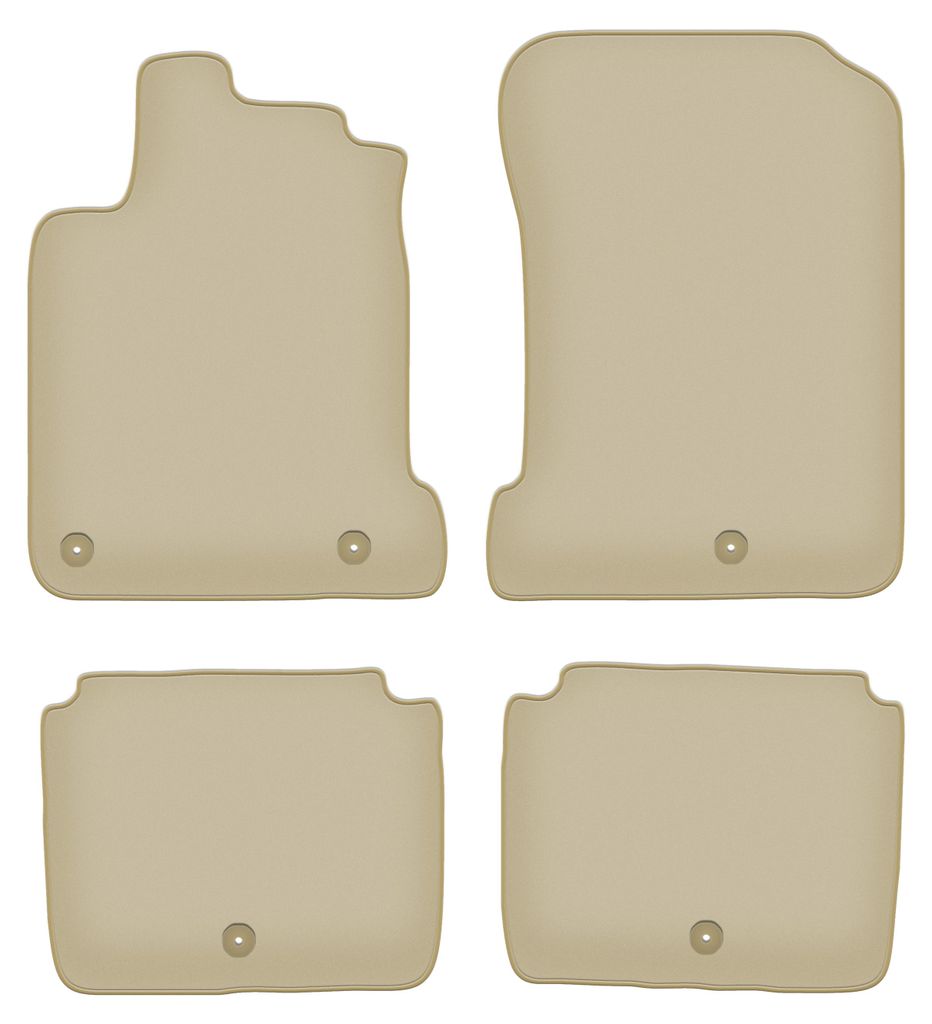 Velours-Fußmatten PREMIUM beige passend für Renault Latitude (2010-2015, Limousine) – mit Befestigungen – passgenau