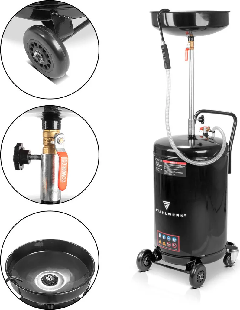 STAHLWERK OD-80 ST Separatore Olio Professionale - 80L Acciaio Inox