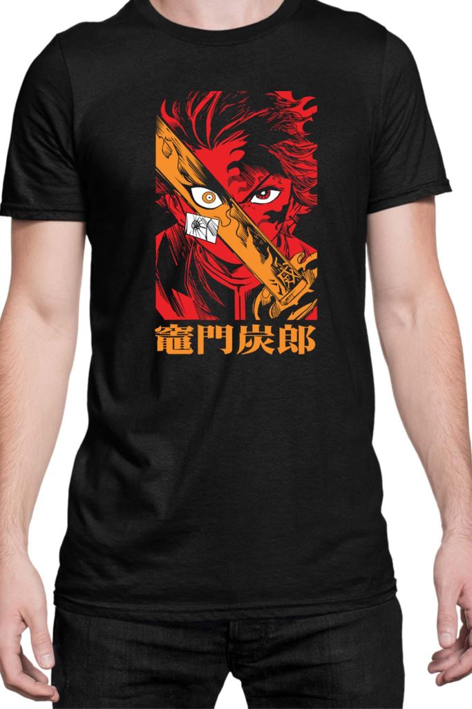 Herren T-Shirt Manga Japan Anime Comics Animation Demon Anime Slayer 0022, Man 4XL / Schwarz