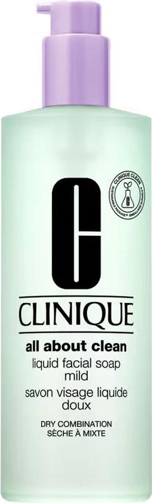 A bottle of Clinique Liquid Facial Soap Mild.