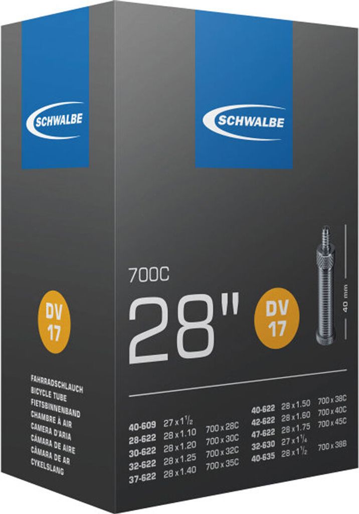Chambre à air Schwalbe DV 17 27/28x1 1/8-1.75 28/47-622/635 Image du produit 