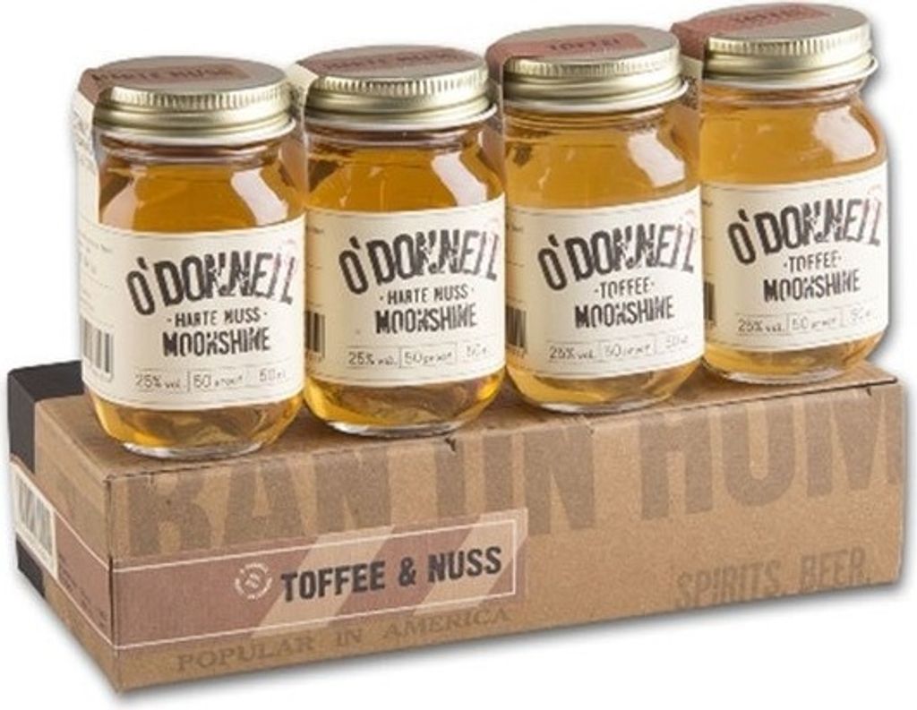 O'Donnell Moonshine Likör   Minis Set, 25% Vol. 4 x 0,05 l Produktbild 