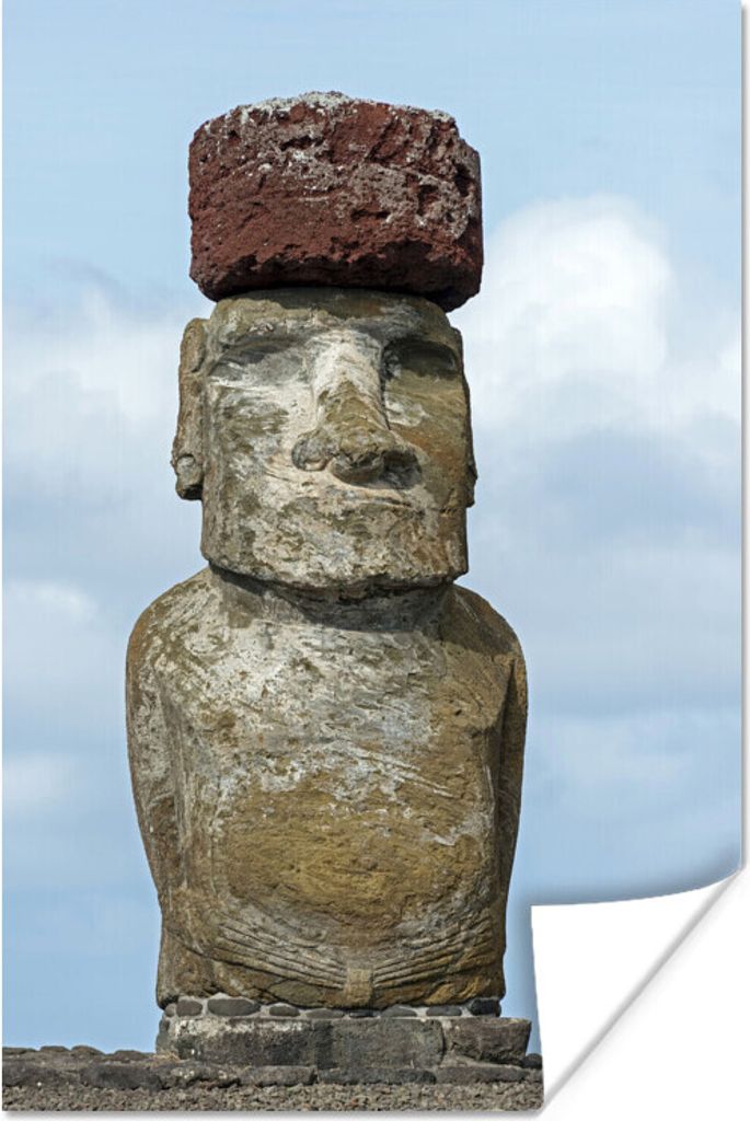 MuchoWow Poster Nahaufnahme einer Moai-Statue auf der Osterinsel 40x60 cm - Plakate für die Wand - Poster Babyzimmer