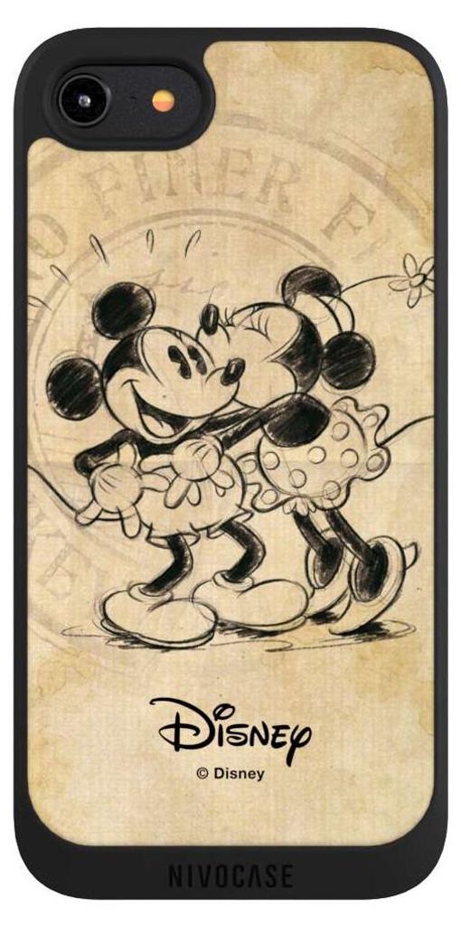 NIVOCASE Handyhülle für Apple iPhone 8 Hülle NIVOpure Case Schwarz Mickey Mouse Minnie Mouse Vintage
