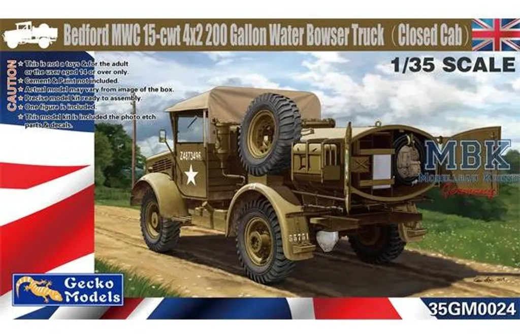 Gecko Models 35GM0024 Bedford MWC 15-cwt 4x2 Camion-Citerne 1/35