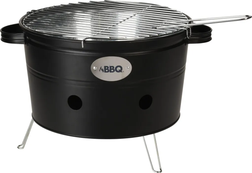 Barbecue Koopman Baril Noir - Grill à Charbon Format Tonneau Mobile