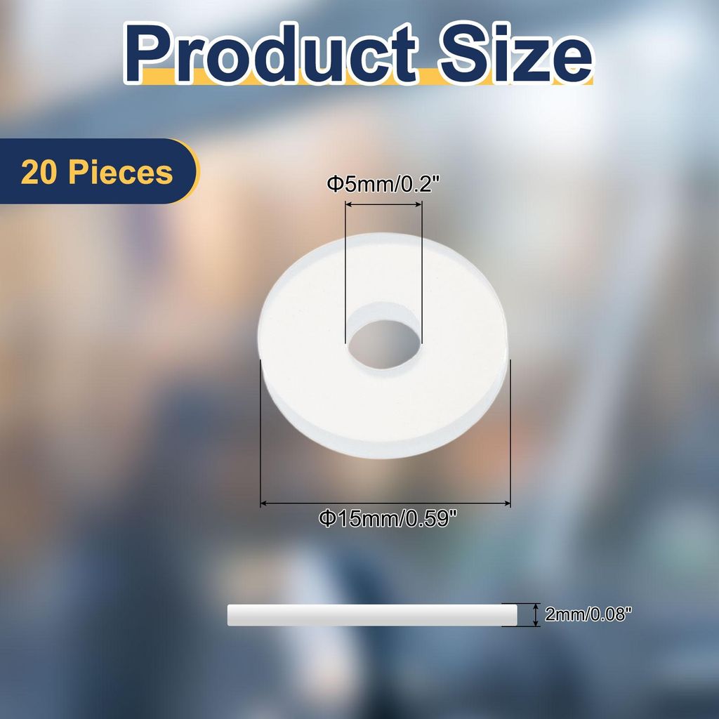 20 Stš¹ck M5 Silikon Unterlegscheiben 5mm ID 15mm OD 2mm dick Dichtungsringe O-Ring Distanzscheiben Beilagscheiben Dichtungen Wasserhahn Dichtung...