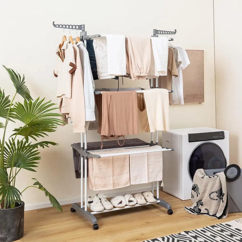 Tour à linge extensible avec ailes latérales pour grand volume - 2