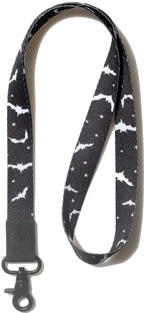 Lanière porte-clés chauve-souris avec porte-badge pour homme et femme