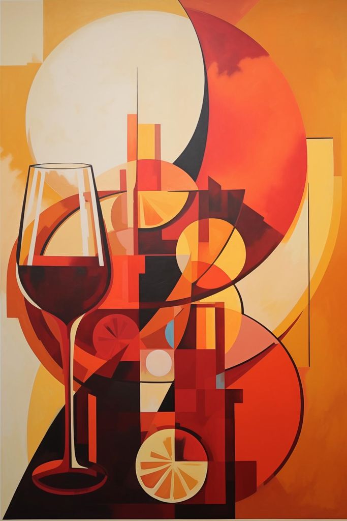 Plakat 30x45cm Abendliches Nachdenken bei Wein