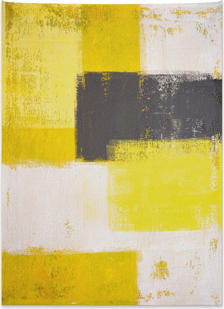 Abakuhaus Abstrakt Wandteppich, Grunge Pinselstriche aus Weiches Mikrofaser Stoff Kein Verblassen Klare Farben Waschbar, 110 x 150 cm, Anthrazit gr...