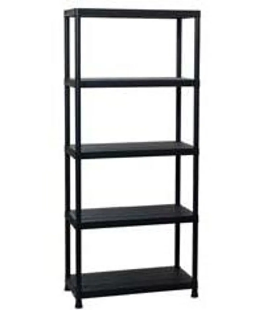 Rayonnage de Rangement Métallique Noir 5 Niveaux - 180 cm de Hauteur