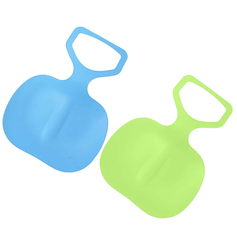 2er Pack Schneegleiter Kinder Schneeschlitten Poporutscher Schnee Flexibel Kunststoff Rutscher Schlitten (Blau+Grün)