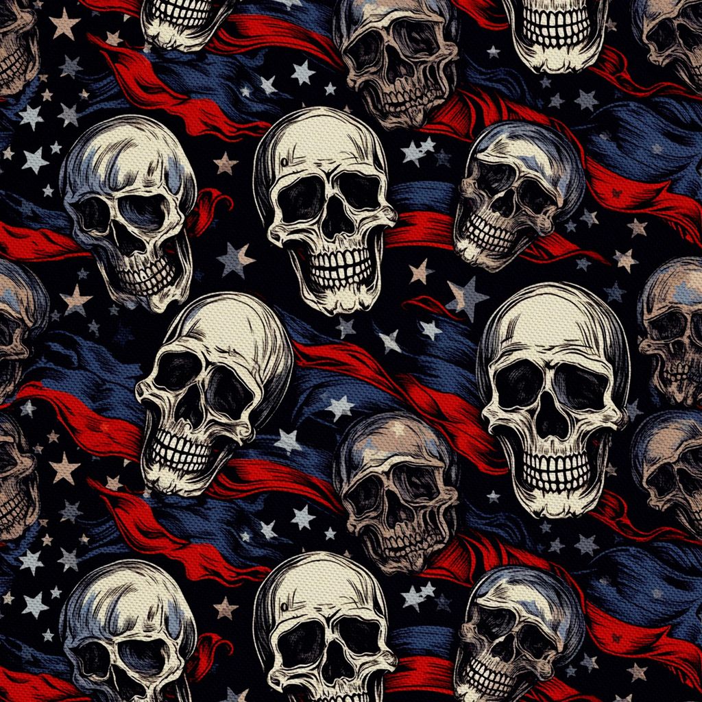 OUTDOOR DEKOSTOFFE OXFORD - Motiv der Schädel I DX4163