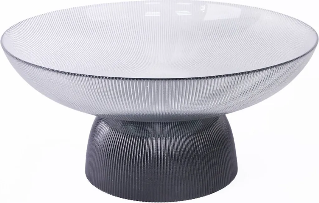 Centre de table mariage ou déco - Coupe verre anthracite sur pied 35cm