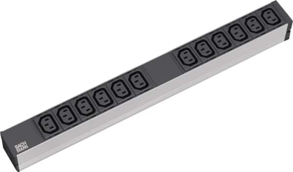 Bachmann 333.616 PDU Rack 1U 12x C13 Bloccabili - Sicurezza Server