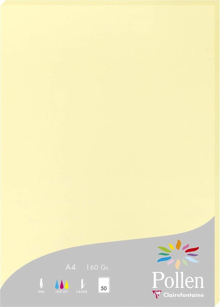 Clairefontaine Papier A4 Pollen 160g kanariengelb 50Bl