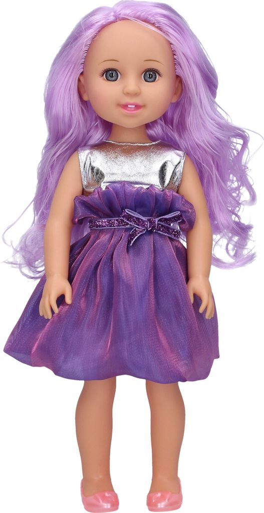 Violette Spielpuppe 35 cm mit Haarbürste