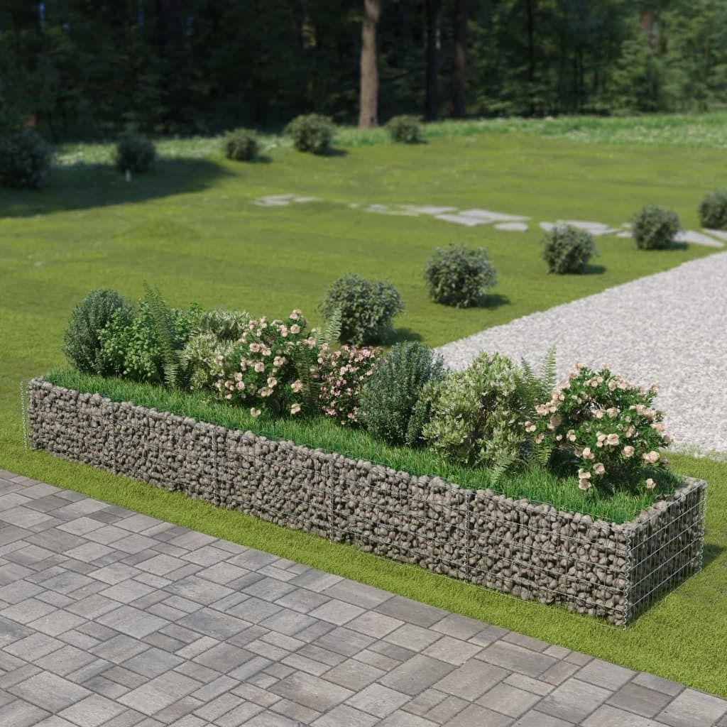 The Living Store Gabionen-Hochbeet Verzinkter Stahl 450×90×50 cm